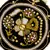 Black Zardozi Embroidered Round Clutch Bag with Gold & Pearl Detail