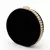 Black Zardozi Embroidered Round Clutch Bag with Gold & Pearl Detail