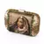 Maharani Portrait Embellished Clutch Bag with Pearl & Green Stone Detail