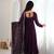 Wine premium fox georgette anarkali pant dupatta set