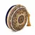 Navy Blue Mandala Embellished Round Clutch Bag with Gold Tassel