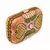 Brown Jewel-Inspired Embellished Clutch Bag with Pearl & Gold Detail
