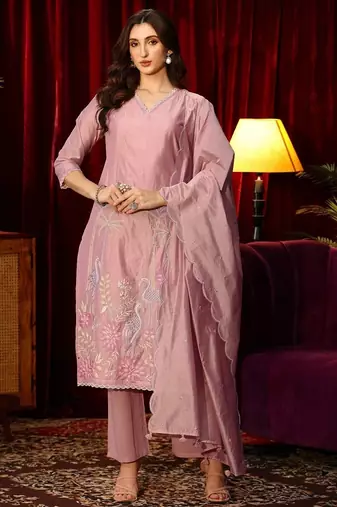 Premium Pink Embroidered Pakistani Suit with Designer Dupatta