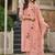 Peach Floral Embroidered Pakistani Suit with Designer Dupatta