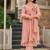 Peach Floral Embroidered Pakistani Suit with Designer Dupatta