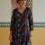 Women black & red pure cotton ethnic motifs printed angrakha kurta