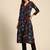 Women black & red pure cotton ethnic motifs printed angrakha kurta