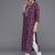 Women purple & white bandhani printed pure cotton kurta