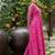 Women pink ethnic motifs printed long sleeve georgette anarkali kurta