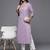 Women lavender & white bandhani printed gotta patti cotton straight kurta