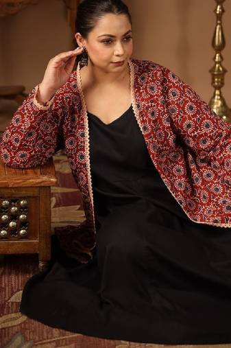 Women a-line kurta with jacket
