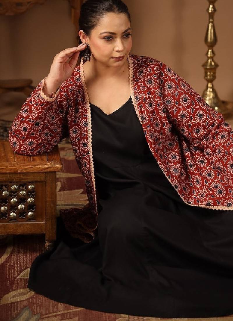 Women a-line kurta with jacket