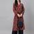 Women maroon pure cotton floral printed flared kurta