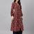 Women maroon pure cotton floral printed flared kurta