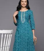 Bandhani printed gotta patti pure cotton kurta
