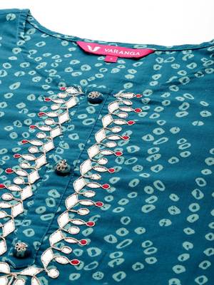 Bandhani printed gotta patti pure cotton kurta 2