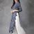 Women blue printed straight kurta