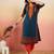 Navy blue ethnic motifs embroidered thread work straight kurta