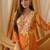 Abstract printed round neck straight kurta