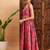 Pink & green floral printed pleated anarkali kurta