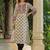 Cream ethnic motifs printed sequinned pure cotton a-line kurta