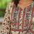 Cream ethnic motifs printed sequinned pure cotton a-line kurta