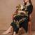 Black floral embroidered round neck long sleeves chikankari straight cotton kurta