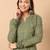 Floral printed notch collar thread work cotton a-line kurta