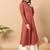 Floral printed notch collar thread work cotton a-line kurta