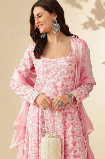 Women floral printed floral anarkali kurta