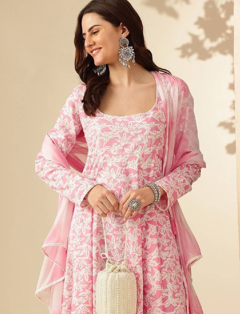 Women floral printed floral anarkali kurta