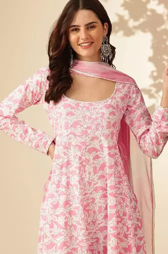 Women floral printed floral anarkali kurta