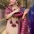 Elegant Beige & Wine Designer Suit with Striped Dupatta