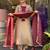 Elegant Beige & Wine Designer Suit with Striped Dupatta