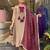 Elegant Beige & Wine Designer Suit with Striped Dupatta