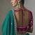 cyan silk blend sequince designer border party wear saree