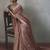mauve silk blend sequince designer border party wear saree