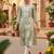 Floral embroidered notch neck chikankari straight kurta