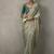 sage green silk blend sequince designer border party wear saree