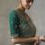 sage green silk blend sequince designer border party wear saree
