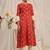 Women floral printed thread work kurta