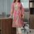Women ethnic motifs printed flared sleeves mirror work kurta