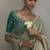 sage green silk blend sequince designer border party wear saree