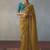 mustard silk blend sequince designer border party wear saree