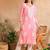 Floral embroidered notch neck chikankari straight kurta