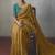 mustard silk blend sequince designer border party wear saree