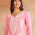 Floral embroidered notch neck chikankari straight kurta
