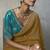 mustard silk blend sequince designer border party wear saree