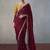 maroon silk blend sequince designer border party wear saree