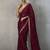 maroon silk blend sequince designer border party wear saree